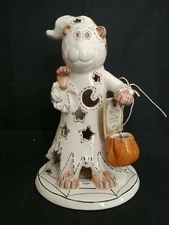 BLUE SKY CLAYWORKS HALLOWEEN BEAR GHOST PUMPKIN TRICK TREAT TEALIGHT