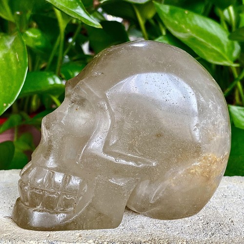 1.68LB Natural Tea crystal Quartz hand Carved skull crystal Reiki healing - 第 11/12 張圖片