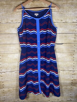Cremieux Sz 8 Chevron Red White Blue Summer Dress | eBay