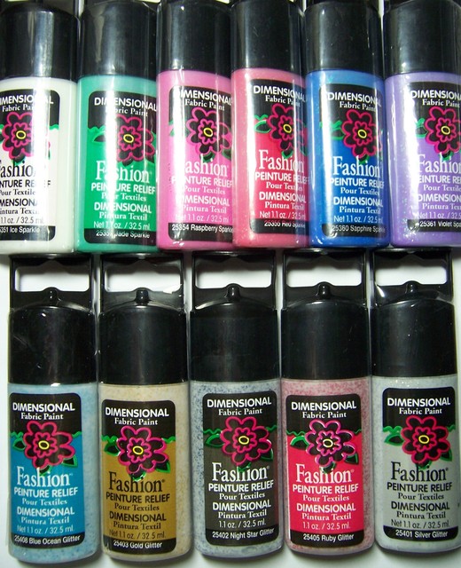 Plaid Fashion Dimensional Fabric Paint 1.1oz 25360 Sapphire Sparkle for