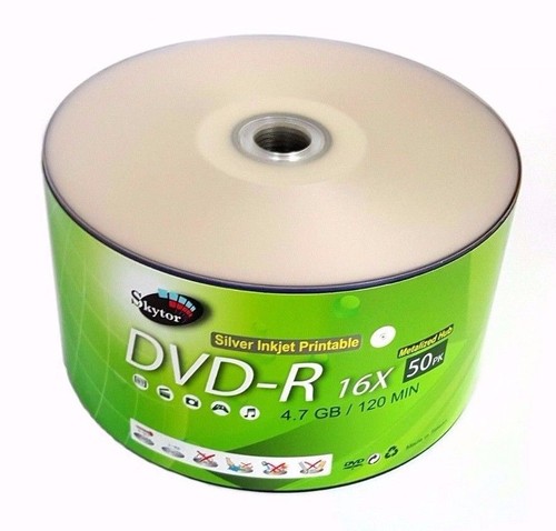 600 Blank SKYTOR DVD-R DVDR 16X Silver Inkjet Hub Printable 4.7GB Media ...
