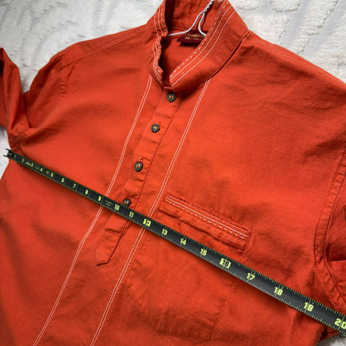 Vintage Con-Cave Dashiki Dressy Orange Top Shirt Men's Size 40 / 100cm African - Picture 3 of 8