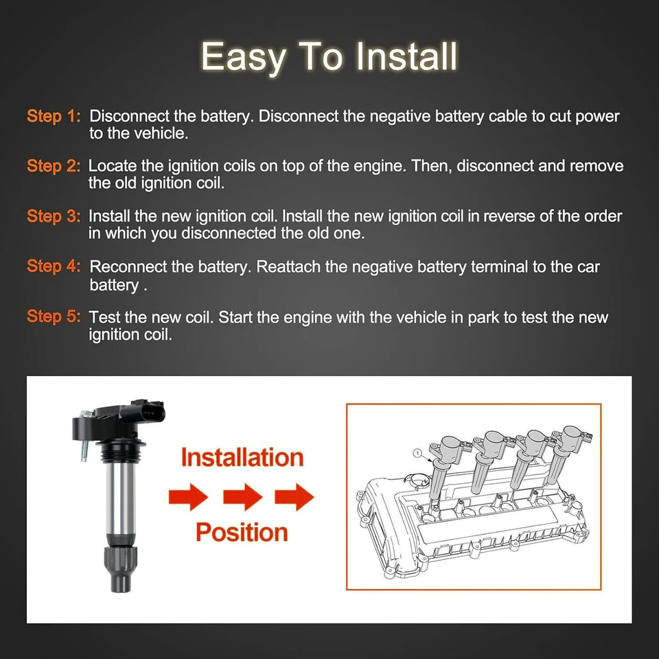 6X Ignition Coil + Iridium Spark Plug OEM Set For Cadillac GMC Chevy Buick UF569 Foto 3 de 4