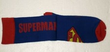 Stocking Stuffer Marvel Superman One Pair Crew Socks Blue/Red Men SZ 10-13 