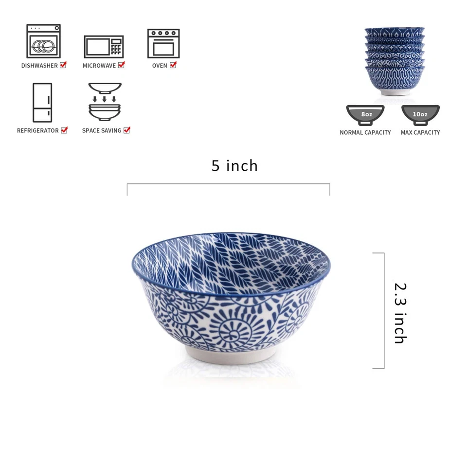 Porzellan-Eisschalen 325 ml 6 Stück kleine Schüsseln Keramikschalen für Desse... - Bild 3 von 4