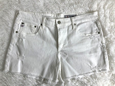 AG Adriano Goldschmied White Demin Boyfriend Hailey Cut Off Shorts Size 31R