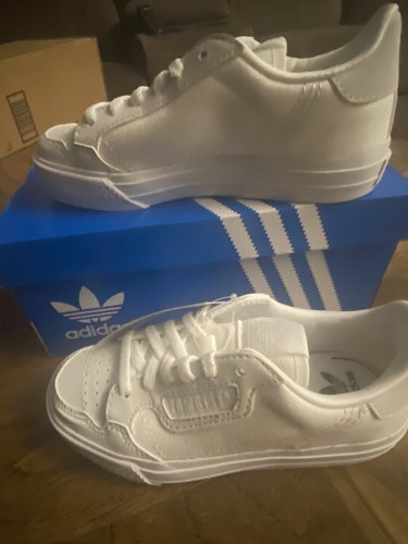Adidas Continental Vulc Triple White Sneaker Kids Sz 11.5 Orthopedic - Picture 2 of 6