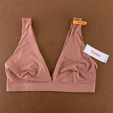 Hanes Women's Small D/DD Mauve Authentic Triangle Pullover Bralette DHY203 NWT