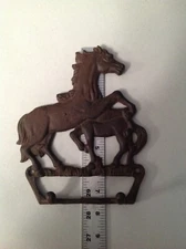 Mare and Foal Double Key Hook, Towel, Purse Hanger, Cast Iron Antique Style