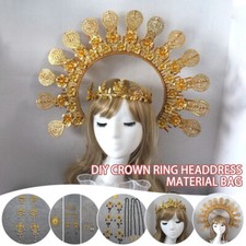 Women Baroque Goddess Crown Headband Bride Headpiece Material NEW