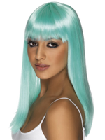 Smiffys Glamourama PerüCke Damen Lang Gerade Blau Fancy Dress