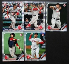 2019 Bowman Boston Red Sox Paper Base Team Set 5 Baseball Cards