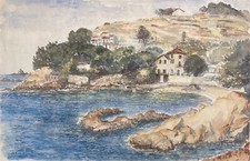 Paesaggio Marino Verso 1976 Acquerello