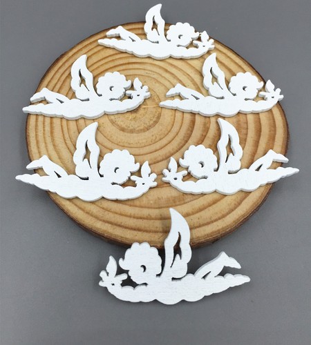 50pcs Wooden lovely fly White angel Scrapbooking decoration crafts 40mm - Picture 3 of 3