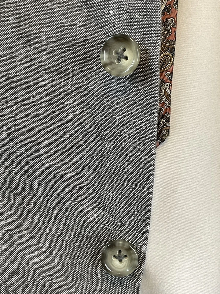 Stafford 44R Light Gray Heather Linen & Cotton Classic Fit 2Btn Blazer Jacket - Image 4 of 4