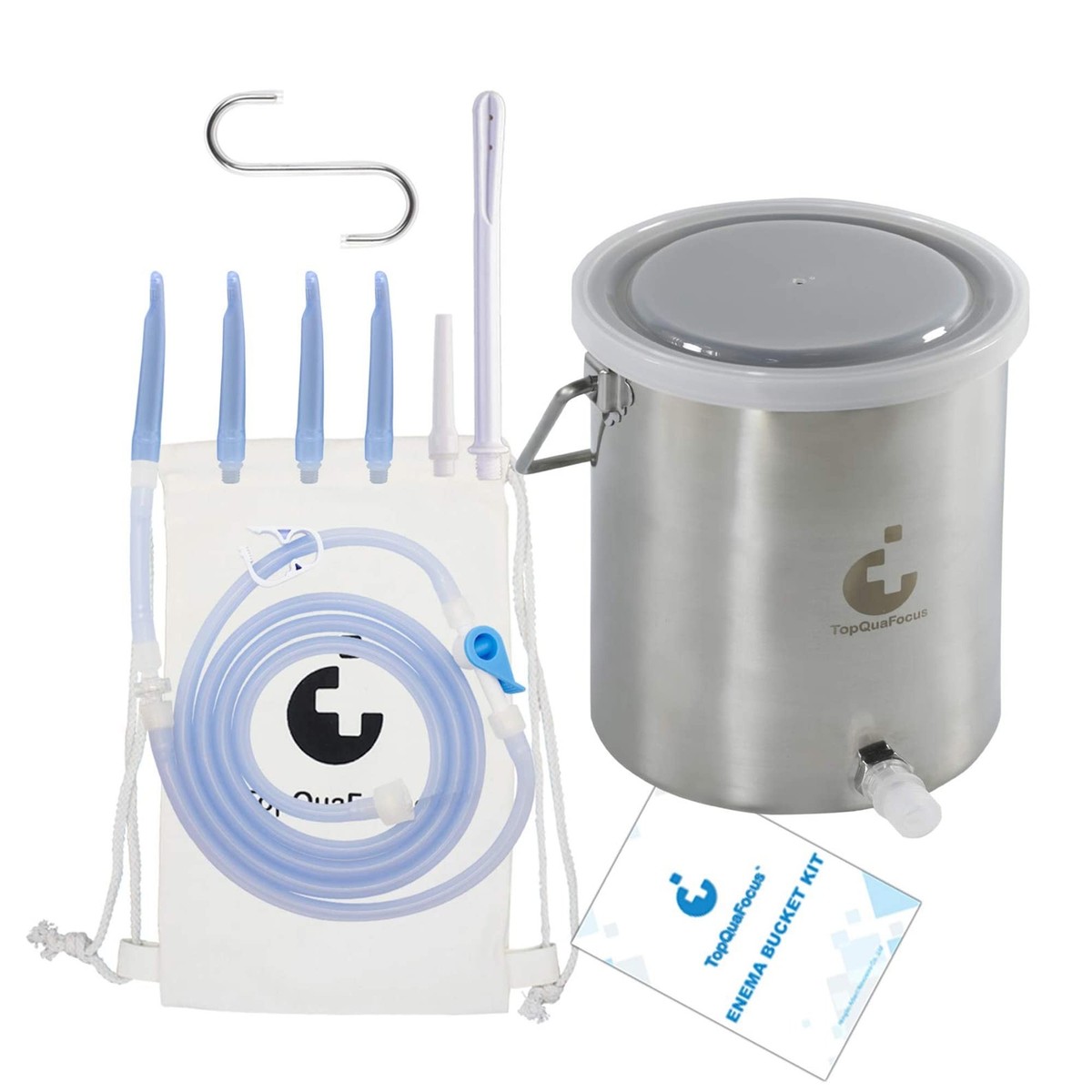TopQuaFocus Enema Bucket Non Toxic 2 Quart Capacity Enema Kit for