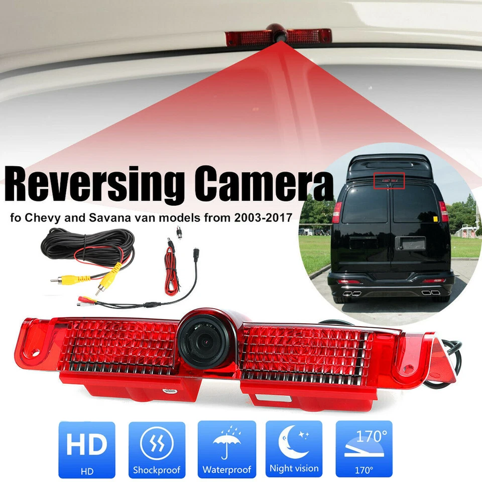 7"Brake Light Backup Camera For Chevy Express GMC Savana Van 03-2019 05 07 15 16 - Image 3 of 4