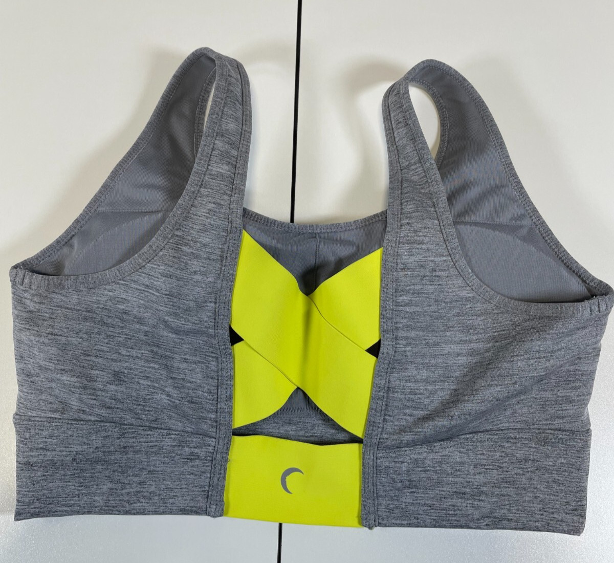 Zyia Gray Neon Tape High Rise Luxe Light N Tight Leggings 6-8 Sportsbra L Set