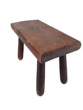 ANCIEN PETIT BANC ARTISANAL 30x15cm REPOSE PIEDS TABOURET ART POPULAIRE