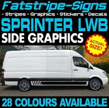 to fit MERCEDES SPRINTER LWB GRAPHICS STICKERS STRIPES RACE CAMPER VAN MOTORHOME