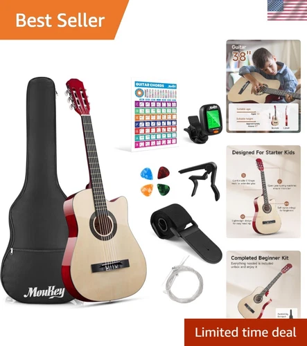 38 Inch Acoustic Guitar for Beginners Kids Youth Adults Complete Kit Guitar