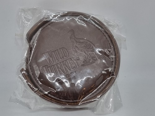 Wild Turkey Bourbon Brown Leather drinks coasters x4 Brand New