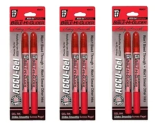 G.T. Luscombe Lot/3 ACCU-Gel Bible Hi-Glider Highlighter 2/Pk Red Church Mission