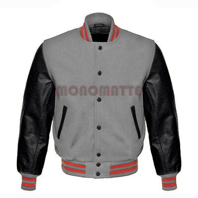 Premium Varsity Baseball Letterman Wool & Genuine Leather Sleeves College Jacket