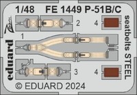 MW22 Eduard FE1449 P-51B/C Seatbelts Steel 1/48 Zoom Set For Eduard