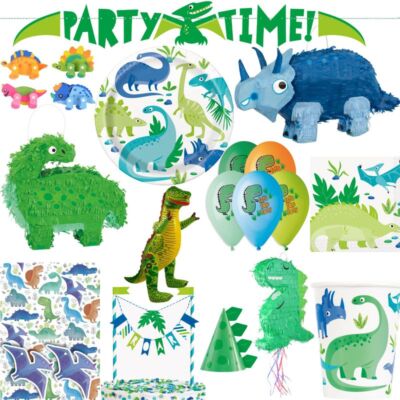 Dinosaurier Geburtstag Deko Party Set Kindergeburtstag Geschirr Partyset T-Rex