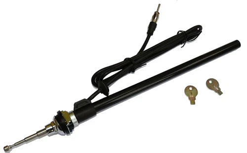 Classic Car Chrome Universal Radio Four Section Aerial Antenna Wing Mount