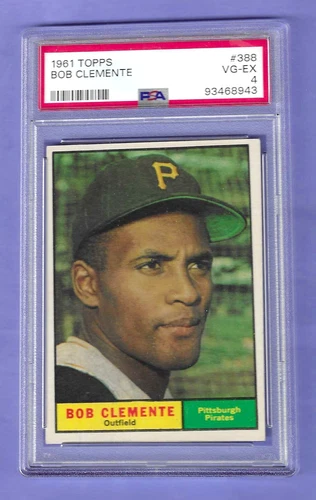 1961 Topps #388 Roberto Clemente HOF Pittsburgh Pirates PSA 4 VG-EX