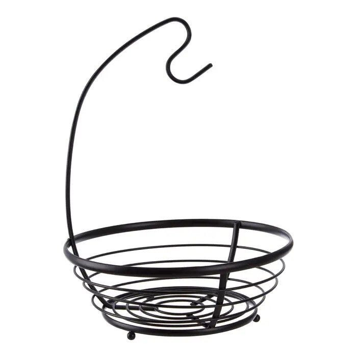 Banana Hanger Fruit Bowl, iron, black, keep bananas separate from other fruit