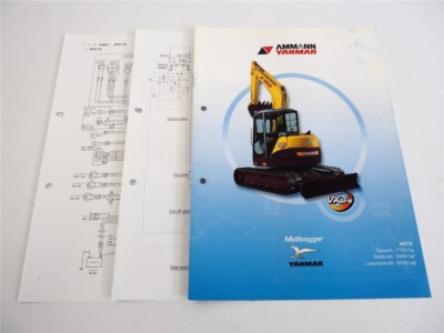 Ammann Yanmar ViO 75 Midi Excavator Brochure, Specifications, Wiring Diagrams