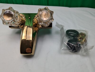 Kingston Brass KB102LP Twin Acrylic Handle Center Set Faucet without Pop-Up,...