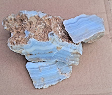 Agate White Striped Crystal Pieces Display Stone Rough 4 Inches 400 Grams