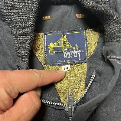 Vintage Derby San Francisco Black Bomber Jacket Gold Paisley Vintage Derby San Francisco Black Bomber Jacket Gold Paisley