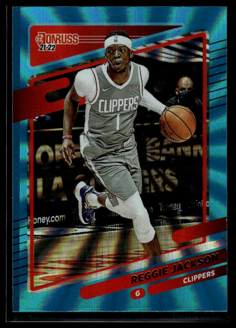 2021-22 Donruss Reggie Jackson #59 Holo Teal Laser Basketball Card