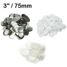 3" / 75mm Blank ABS / Metal Pin Badge Button Supplies for Badge Maker Machine