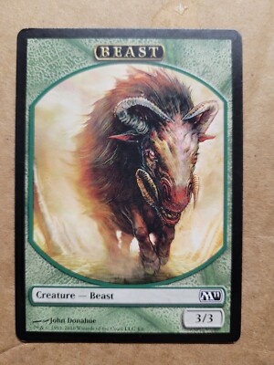 MTG Magic Token - Beast (4/6) 2011 M11 LP Green BULK DISCOUNT MUST BUY 2 or MORE