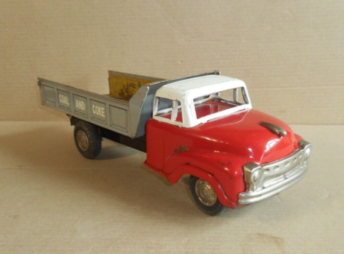 vintage tin toy LINEMAR Japan - friction COAL AND COKE TRANSPORT DUMP TRUCK 50s - Foto 2 di 18