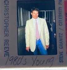 1980's Christopher Reeve Vintage Candid Photo 35mm slide transparency #246