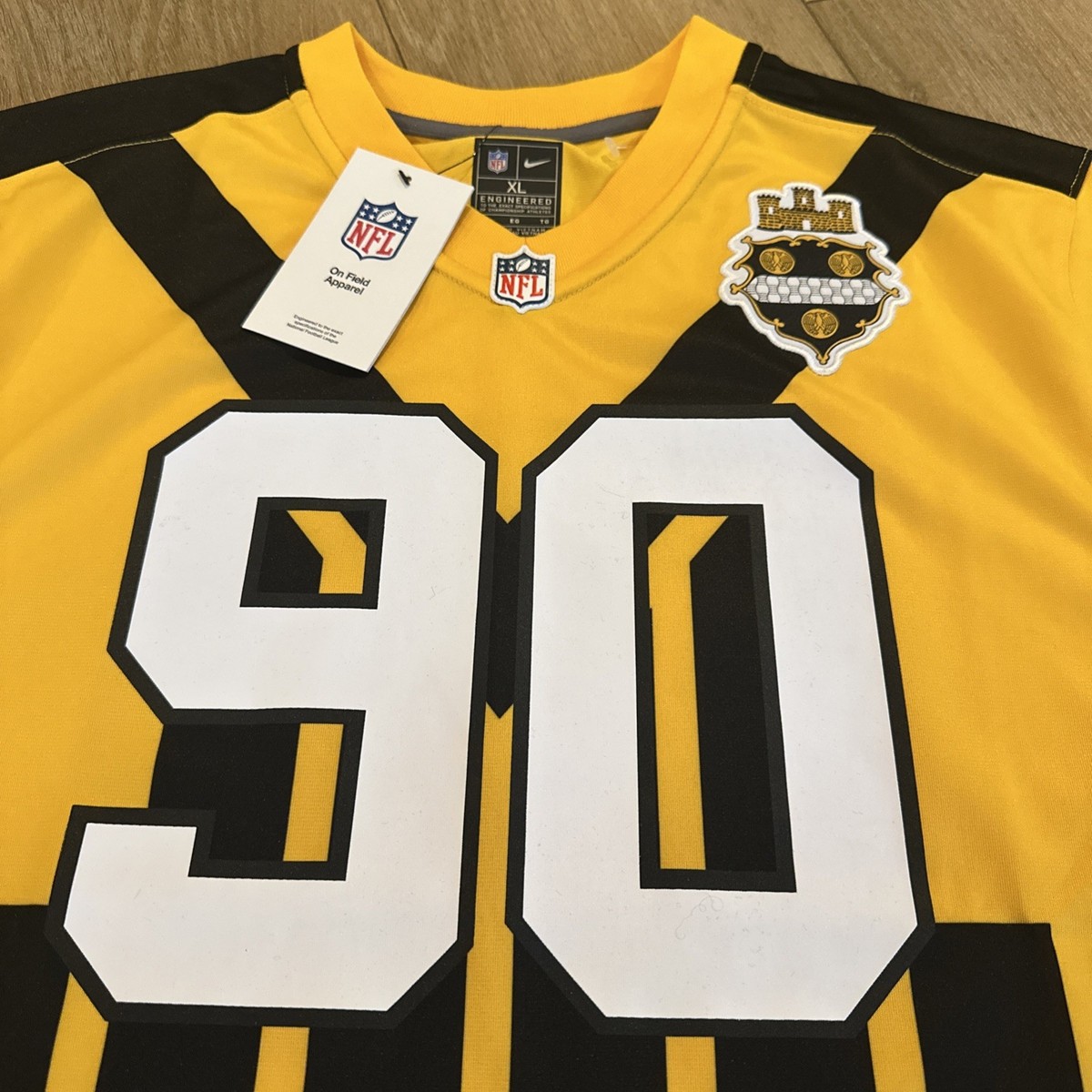TJ WATT #90 PITTSBURGH STEELERS 2025 THROWBACK NIKE GAME FOOTBALL