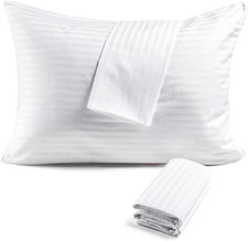 600TC 100 Cotton Pillow Protectors, Standard Size 20X26 , 2 Pack, Oeko-Tex Cer