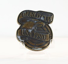 1990 USA World Cup Belt Buckle Brass Buckle Vintage USA Made