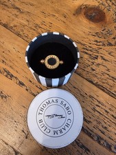 Thomas SABO Ring rotatable with black onyx and white stones gold plated Size 60