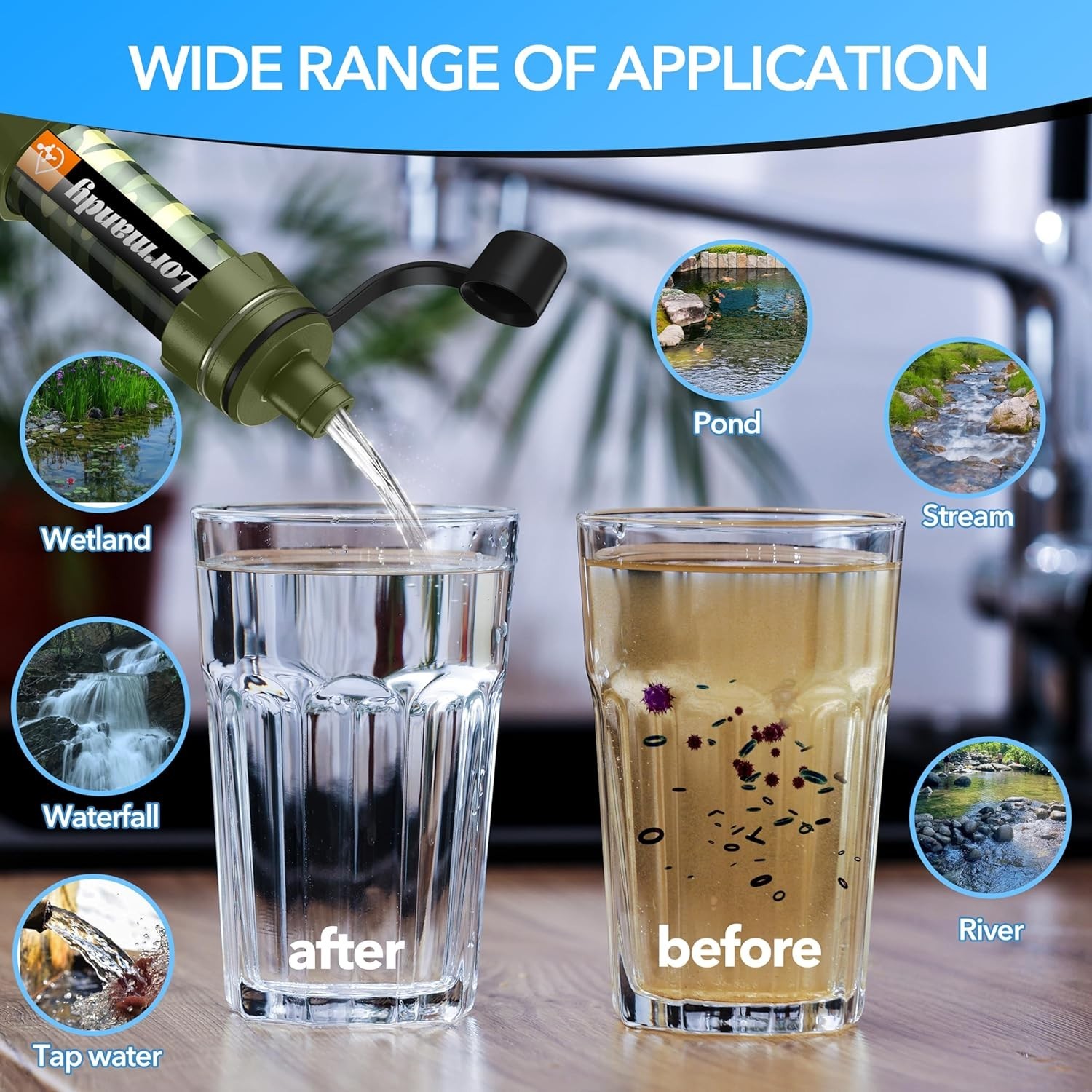 Personal Straw Water Purifier Portable Water Filter Mini Water Filtration System
