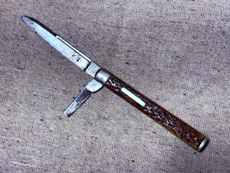 Vintage Kruse HDWE Co Pocket Knife 1890-1930 For Parts Repair Clear Tang Stamp