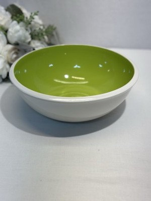 Rachel Rae 10x3.5  Mixing Bowl Vibrant Green Interior White Exterior  Very Nice