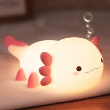 Axolotl Gifts, Cute Axolotl Night Light, Soft Silicone Lamp Nursery Style C